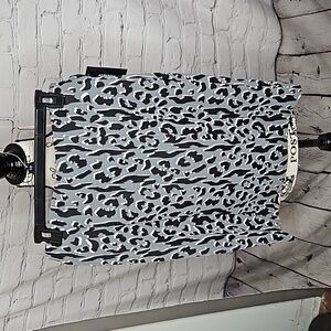 Alfani Modern Spice Grey/Black Leopard Print Stretch Pencil Skirt NWT Size 6